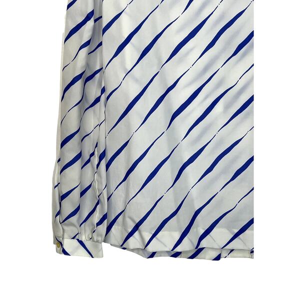 Vintage The Wilroy Traveller White & Blue Stripes Long Sleeve Button Up Blouse 8 - Picture 6 of 10